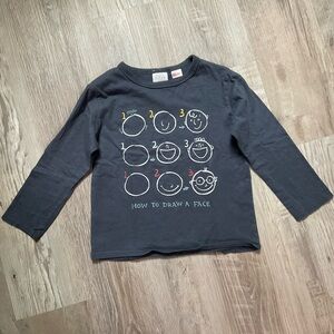 ZARA 3/4 Gray Tee How to draw a face